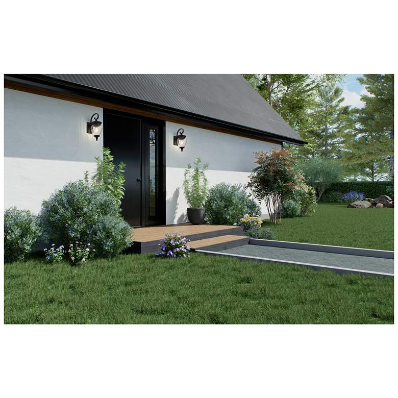 Image 3 Z-Lite Davina 16 3/4" High Black Outdoor Wall Light more views