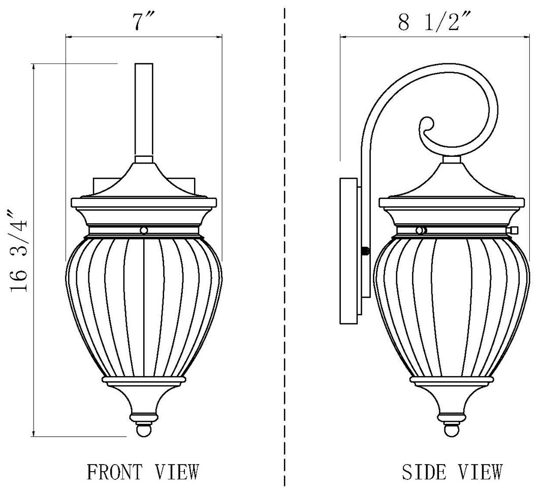 Z-Lite Davina 16 3/4" High Black Outdoor Wall Light