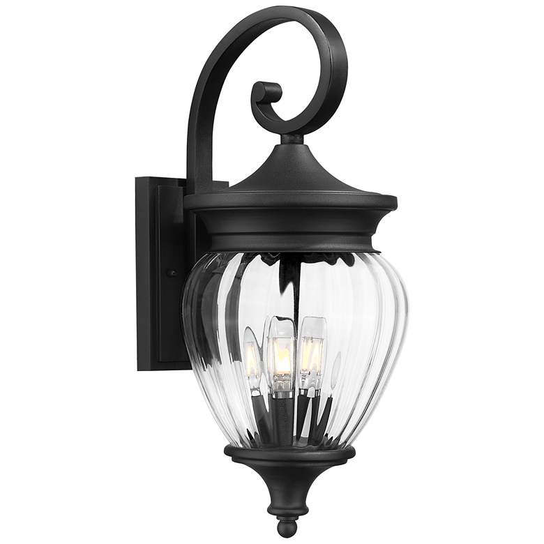 Image 1 Z-Lite Davina 21 1/2" High Black 3-Light Outdoor Wall Light