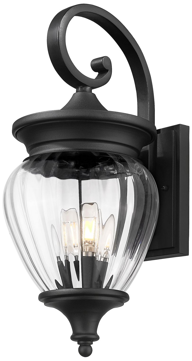 Image 4 Z-Lite Davina 21 1/2" High Black 3-Light Outdoor Wall Light more views