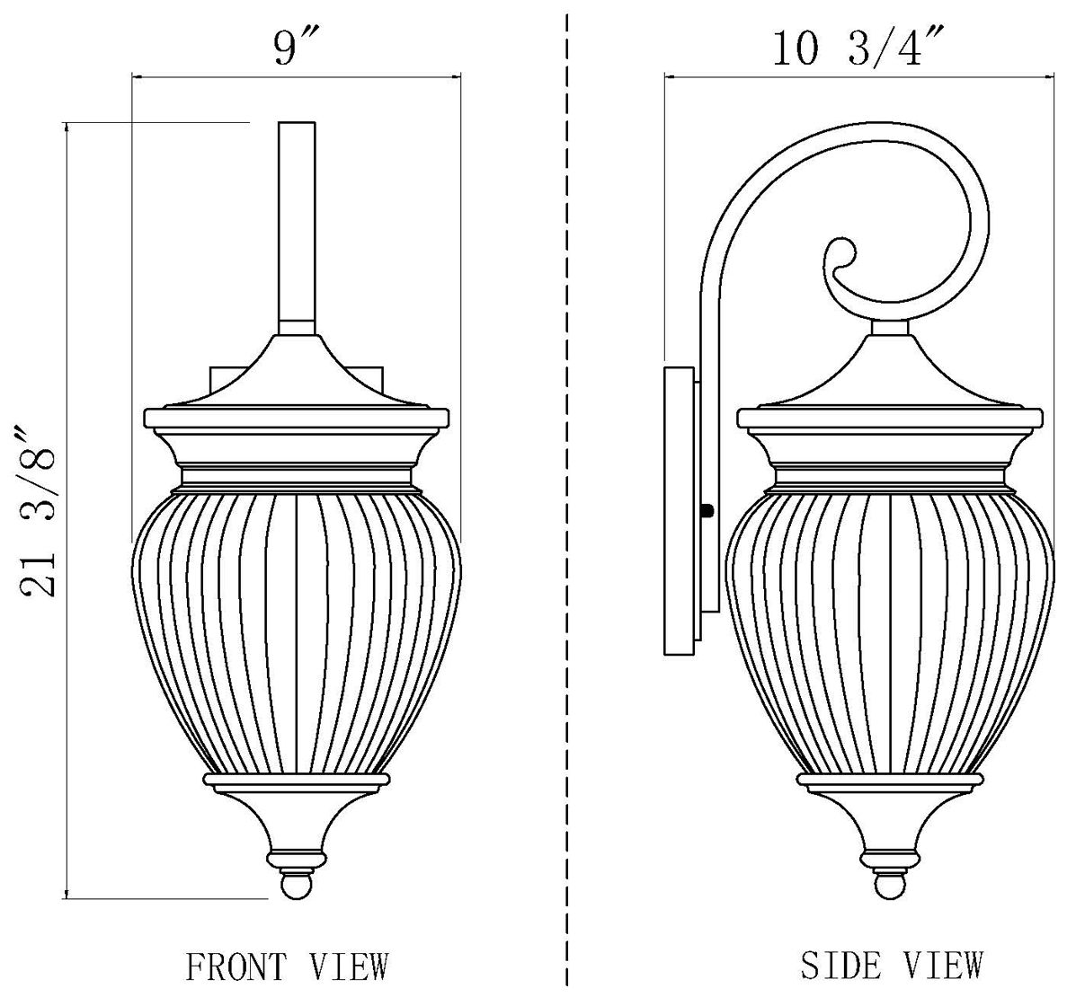 Z-Lite Davina 21 1/2" High Black 3-Light Outdoor Wall Light