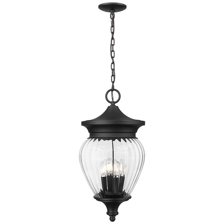 Image 1 Z-Lite Davina 23 3/4"H Black 4-Light Outdoor Hanging Light