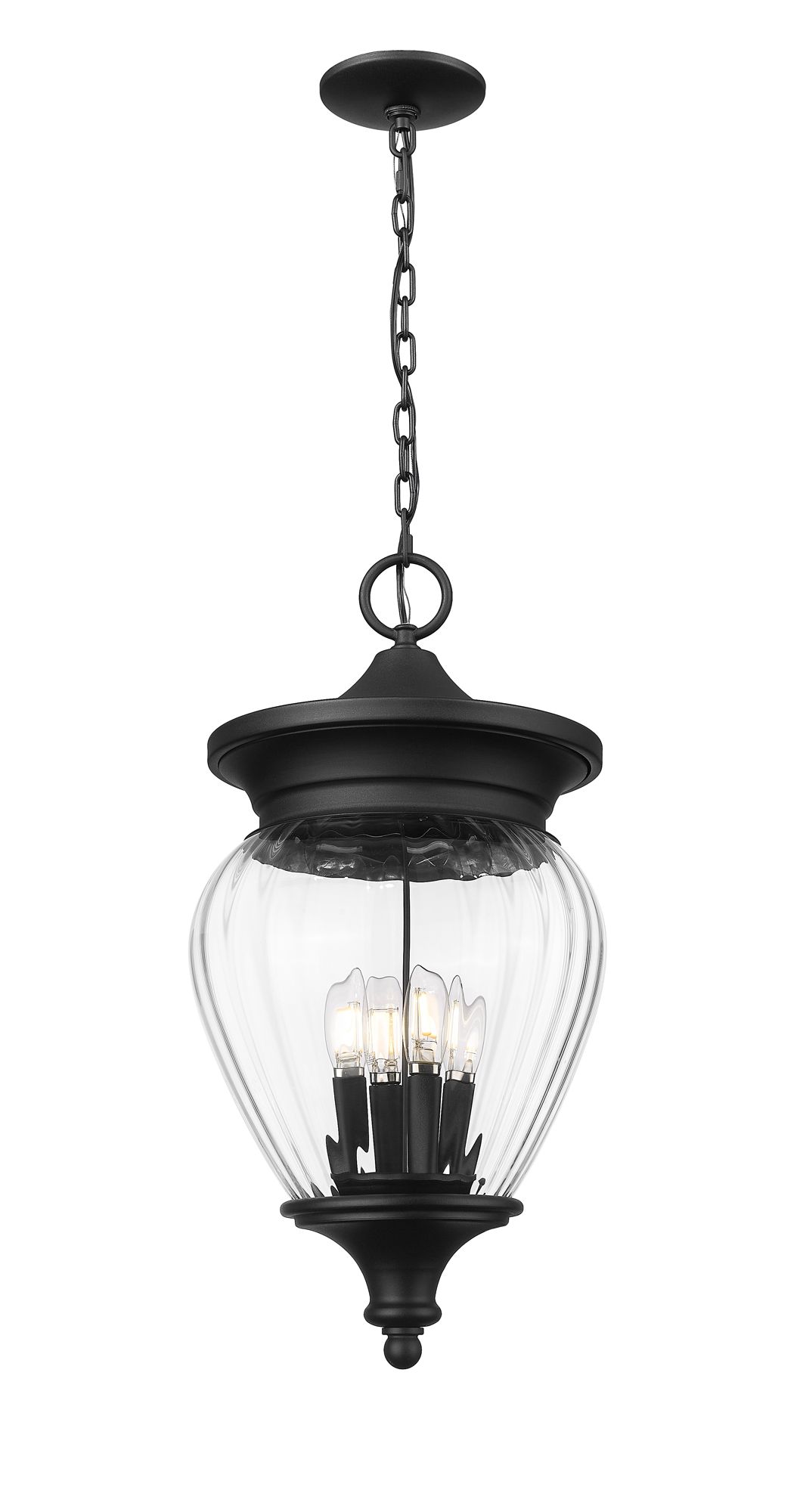 Image 4 Z-Lite Davina 23 3/4"H Black 4-Light Outdoor Hanging Light more views