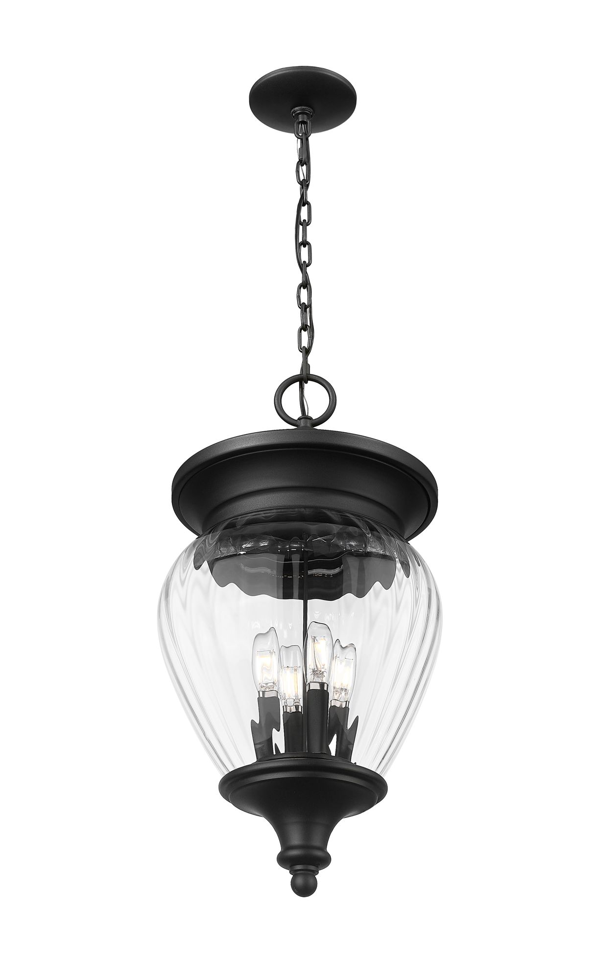 Image 5 Z-Lite Davina 23 3/4"H Black 4-Light Outdoor Hanging Light more views
