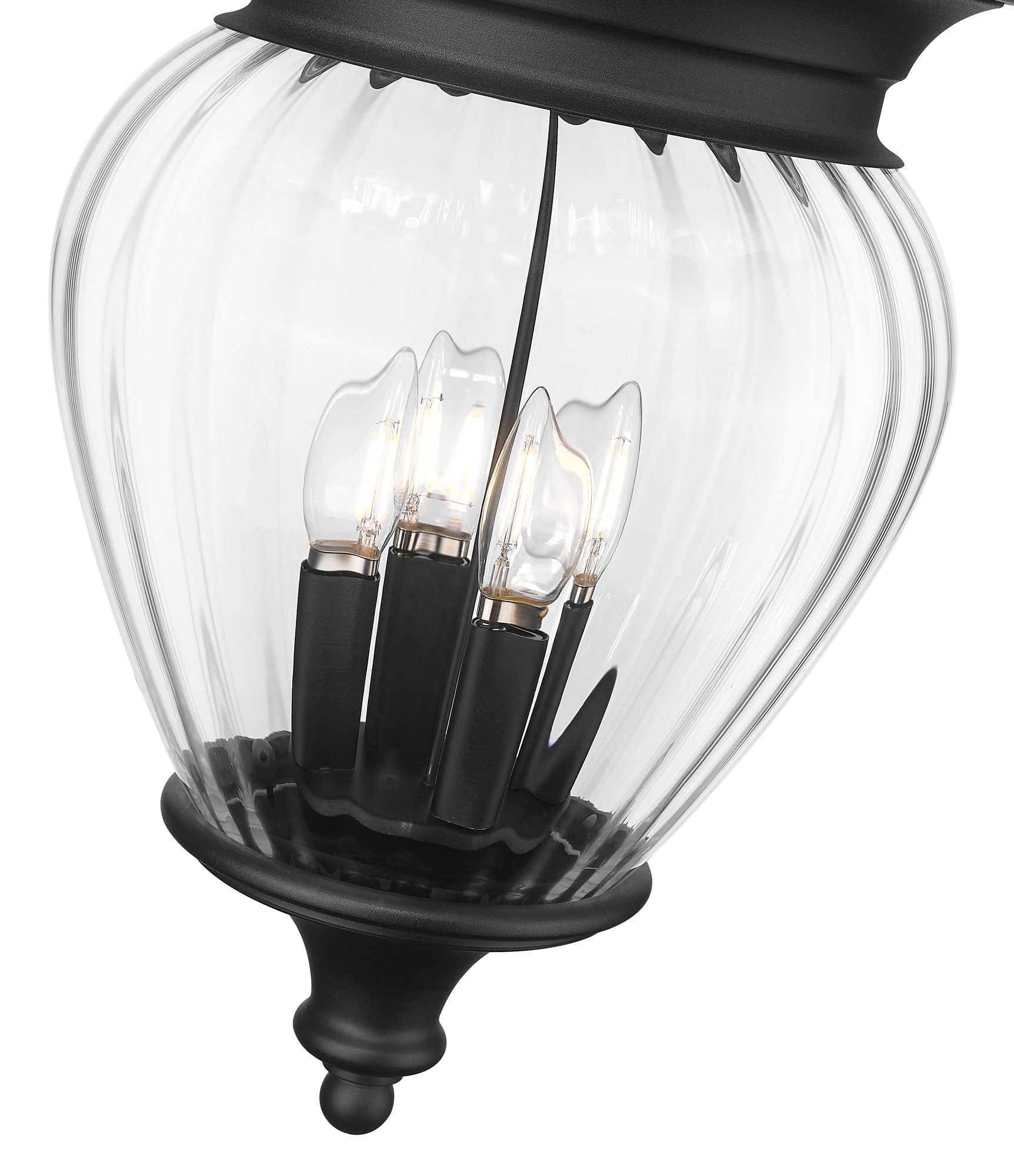 Image 6 Z-Lite Davina 23 3/4"H Black 4-Light Outdoor Hanging Light more views