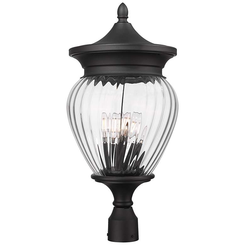 Image 1 Z-Lite Davina 25 1/4" High Black 4-Light Outdoor Post Light