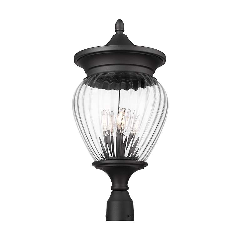 Image 2 Z-Lite Davina 25 1/4" High Black 4-Light Outdoor Post Light more views