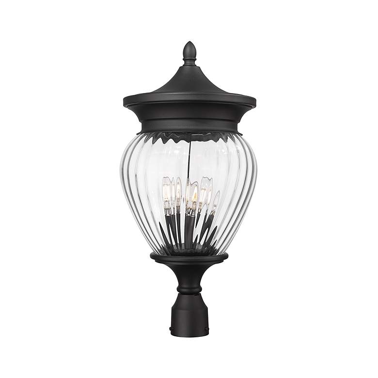 Image 3 Z-Lite Davina 25 1/4" High Black 4-Light Outdoor Post Light more views