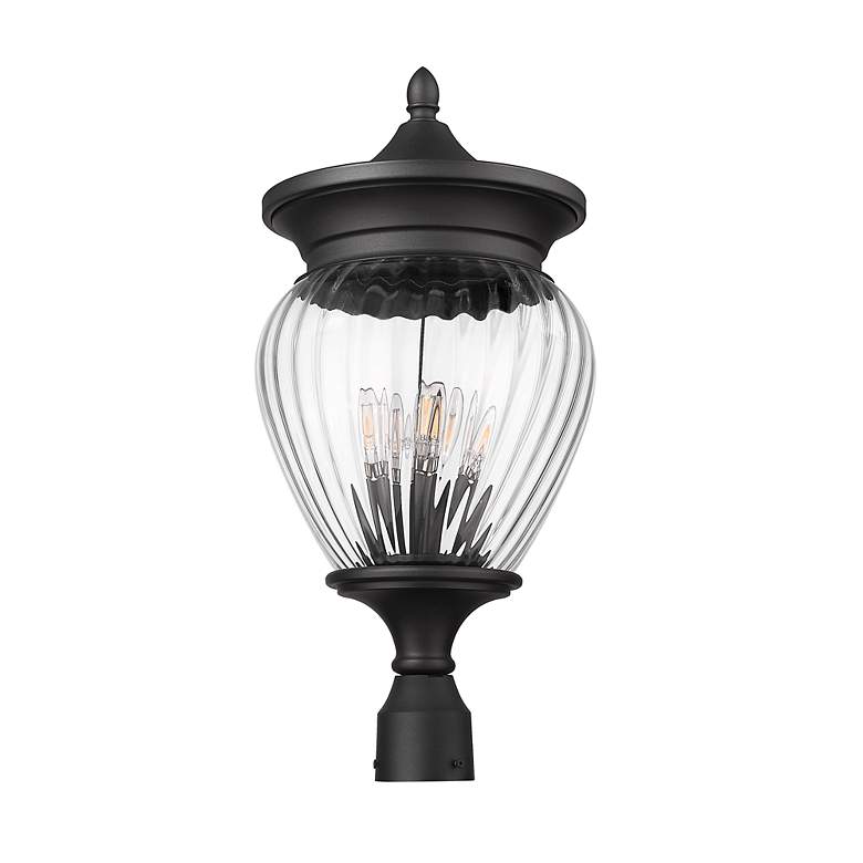 Image 5 Z-Lite Davina 25 1/4" High Black 4-Light Outdoor Post Light more views