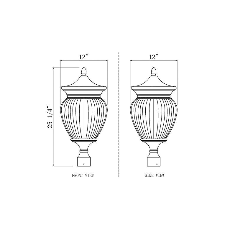 Image 6 Z-Lite Davina 25 1/4" High Black 4-Light Outdoor Post Light more views