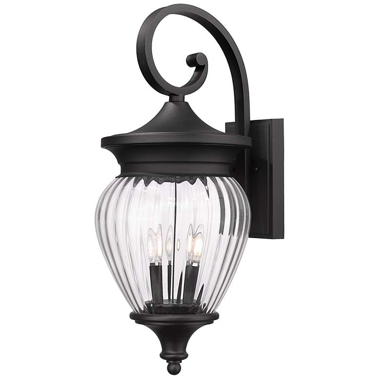 Image 1 Z-Lite Davina 28" High Black 4-Light Outdoor Wall Light