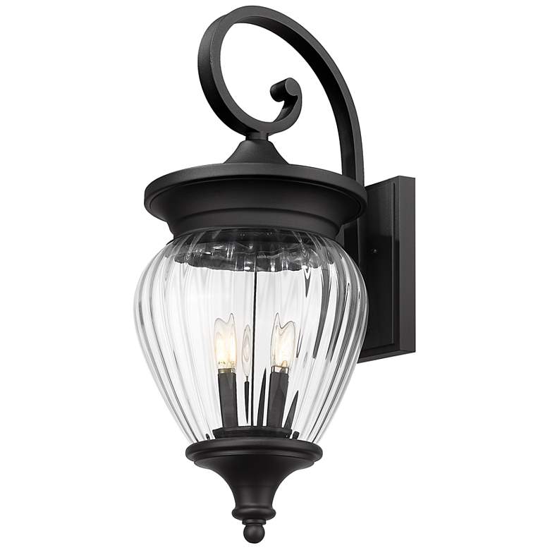 Image 4 Z-Lite Davina 28" High Black 4-Light Outdoor Wall Light more views