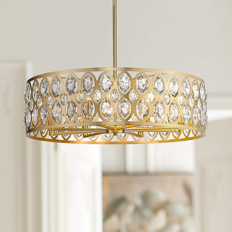 Image 1 Z-Lite Dealey 30 1/4" Wide Crystal Heirloom Brass 8-Light Chandelier