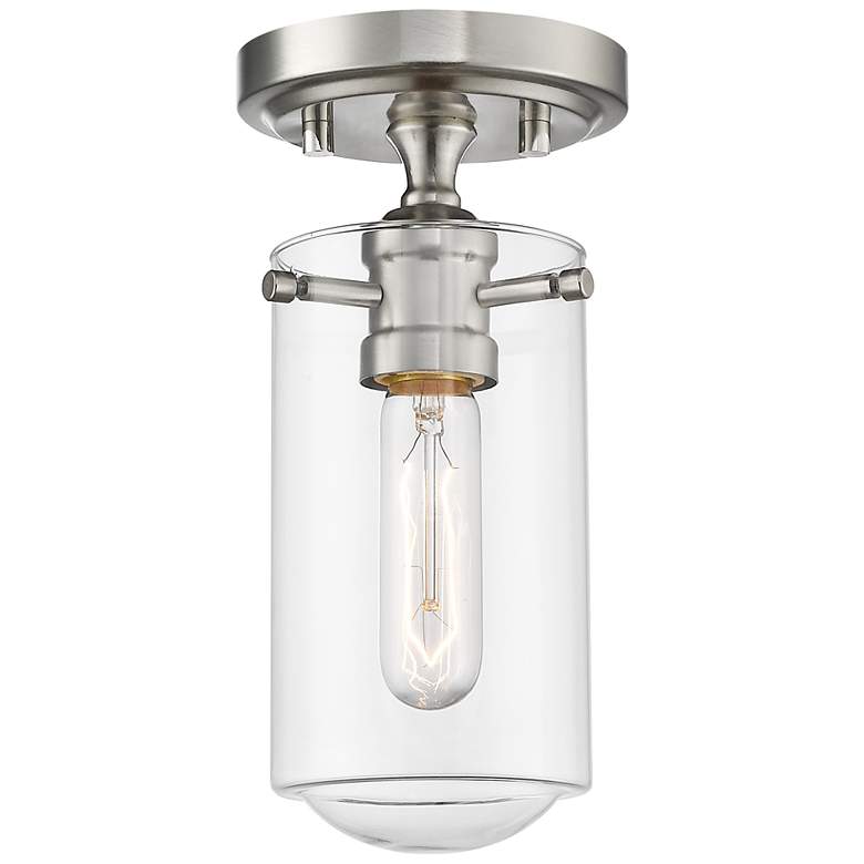 Image 1 Z-Lite Delaney 1 Light Flush Mount in Brushed Nickel