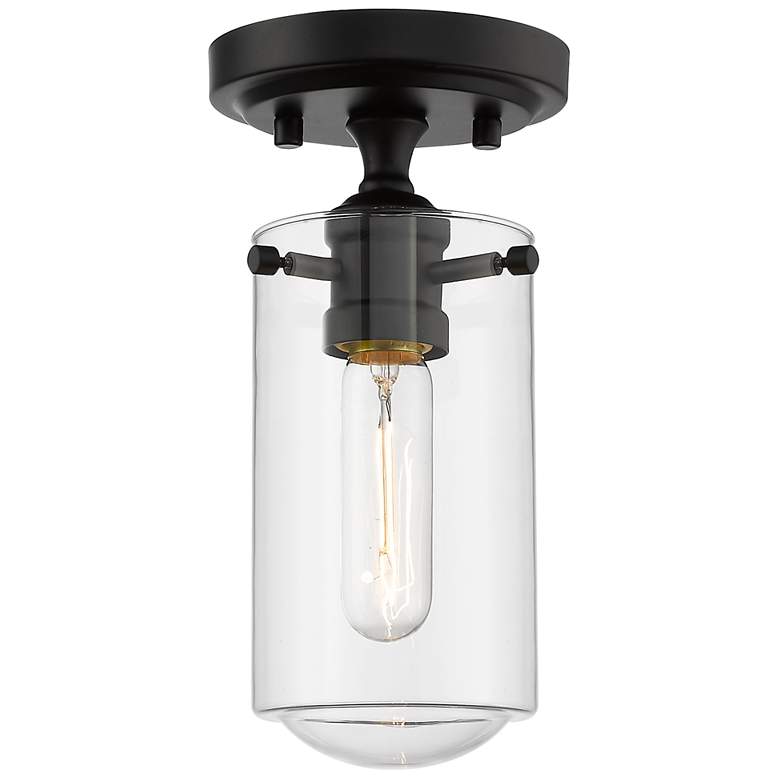 Image 1 Z-Lite Delaney 1 Light Flush Mount in Matte Black