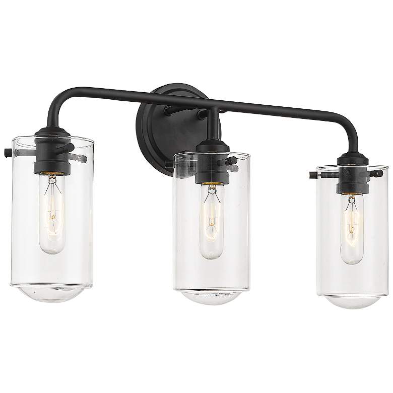 Image 3 Z-Lite Delaney 22" Wide High Matte Black 3-Light Bath Light