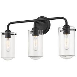 Z-Lite Delaney 22" Wide High Matte Black 3-Light Bath Light