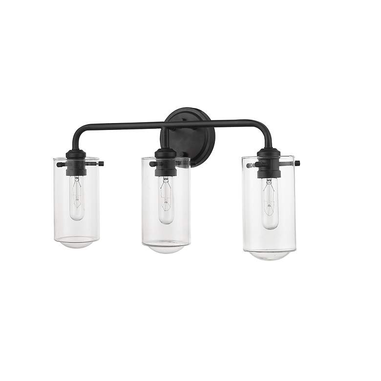 Image 7 Z-Lite Delaney 22" Wide High Matte Black 3-Light Bath Light more views