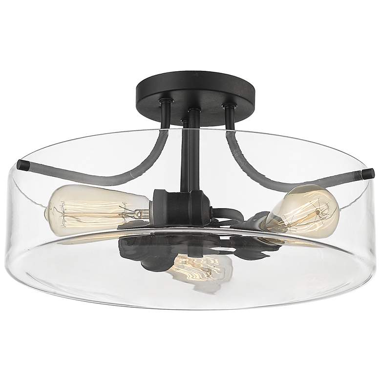 Image 3 Z-Lite Delaney 3 Light Semi Flush Mount in Matte Black