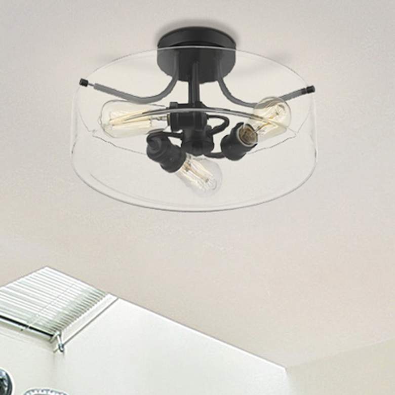 Image 2 Z-Lite Delaney 3 Light Semi Flush Mount in Matte Black