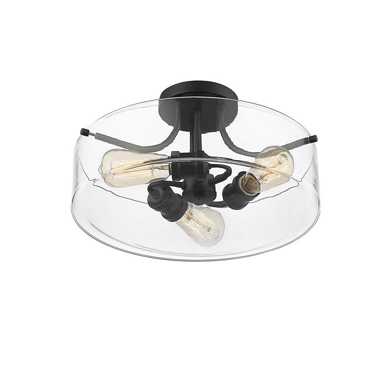 Image 6 Z-Lite Delaney 3 Light Semi Flush Mount in Matte Black more views