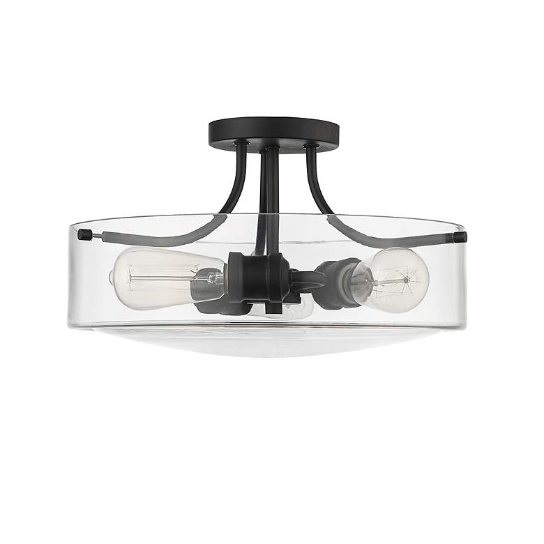 Image 7 Z-Lite Delaney 3 Light Semi Flush Mount in Matte Black more views