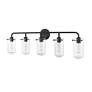 7_Z-Lite  Delaney 38" Wide High Matte Black 5-Light Bath Light more views