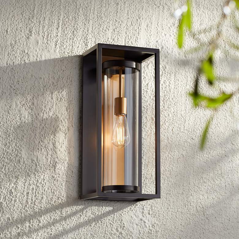 Image 1 Z-Lite Dunbroch 18 1/4" High Deep Bronze Brass Outdoor Wall Light