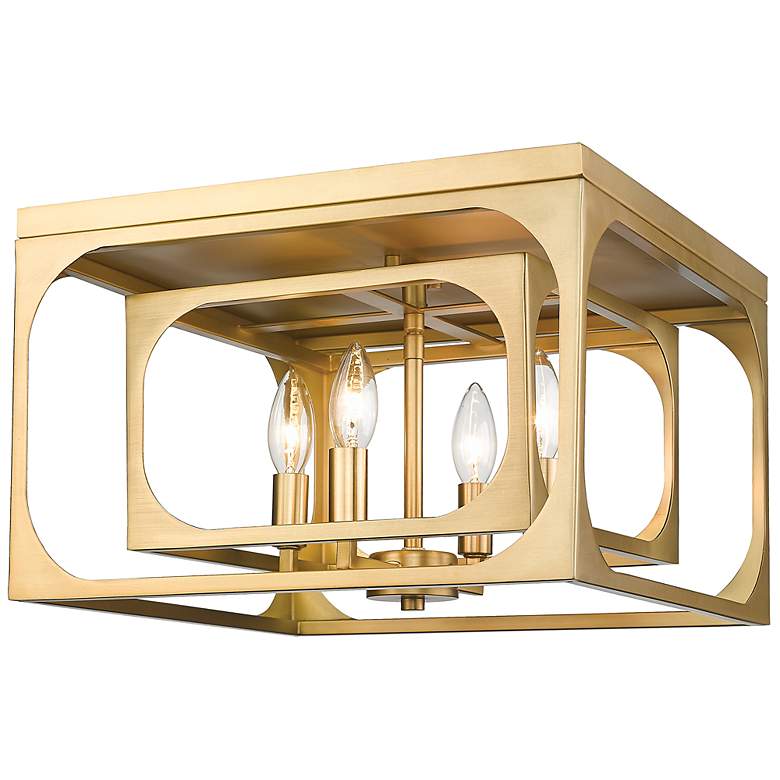 Image 3 Z-Lite Easton 15" Wide Rubbed Brass 4-Light Ceiling Light