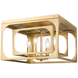 Z-Lite Easton 15" Wide Rubbed Brass 4-Light Ceiling Light