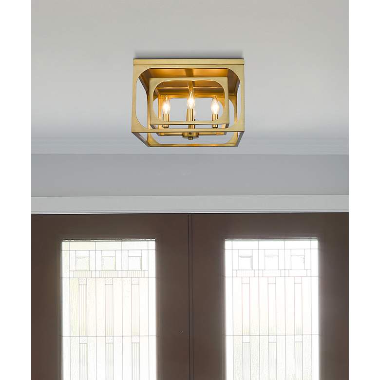 Image 5 Z-Lite Easton 15" Wide Rubbed Brass 4-Light Ceiling Light more views