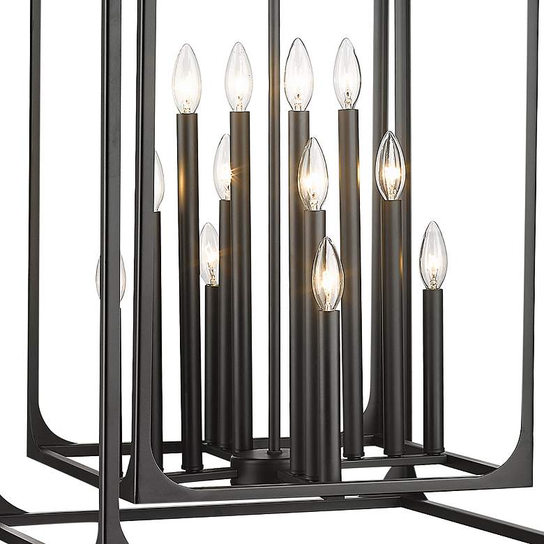 Image 4 Z-Lite Easton 20 1/2" Matte Black 12-Light Open Rectangle Chandelier more views