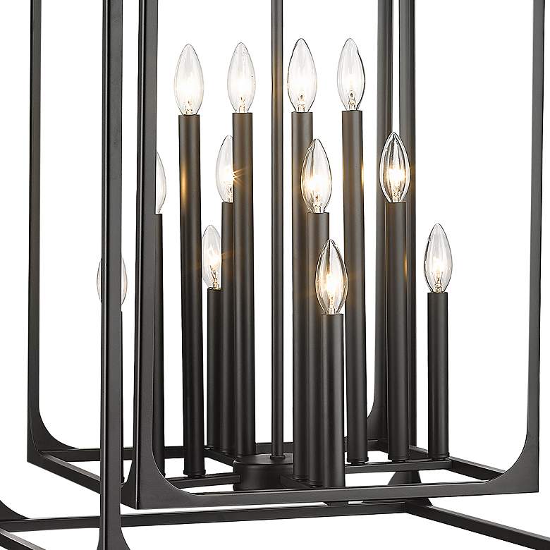 Image 4 Z-Lite Easton 20 1/2 inch Matte Black 12-Light Open Rectangle Chandelier more views