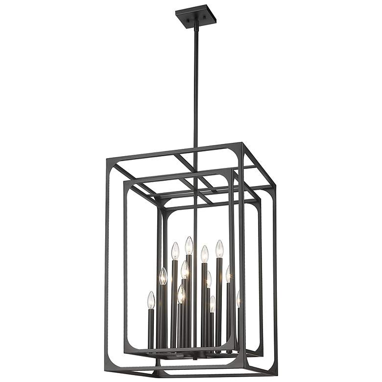 Image 6 Z-Lite Easton 20 1/2" Matte Black 12-Light Open Rectangle Chandelier more views