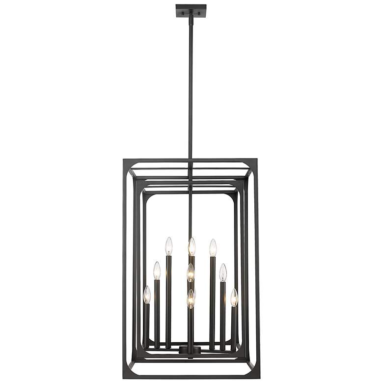 Image 7 Z-Lite Easton 20 1/2 inch Matte Black 12-Light Open Rectangle Chandelier more views