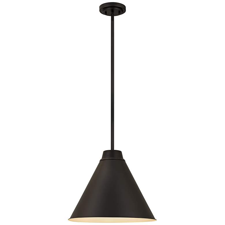 Image 2 Z-Lite Eaton 18" Wide Matte Black Cone Pendant Light