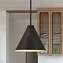 1_Z-Lite Eaton 18" Wide Matte Black Cone Pendant Light