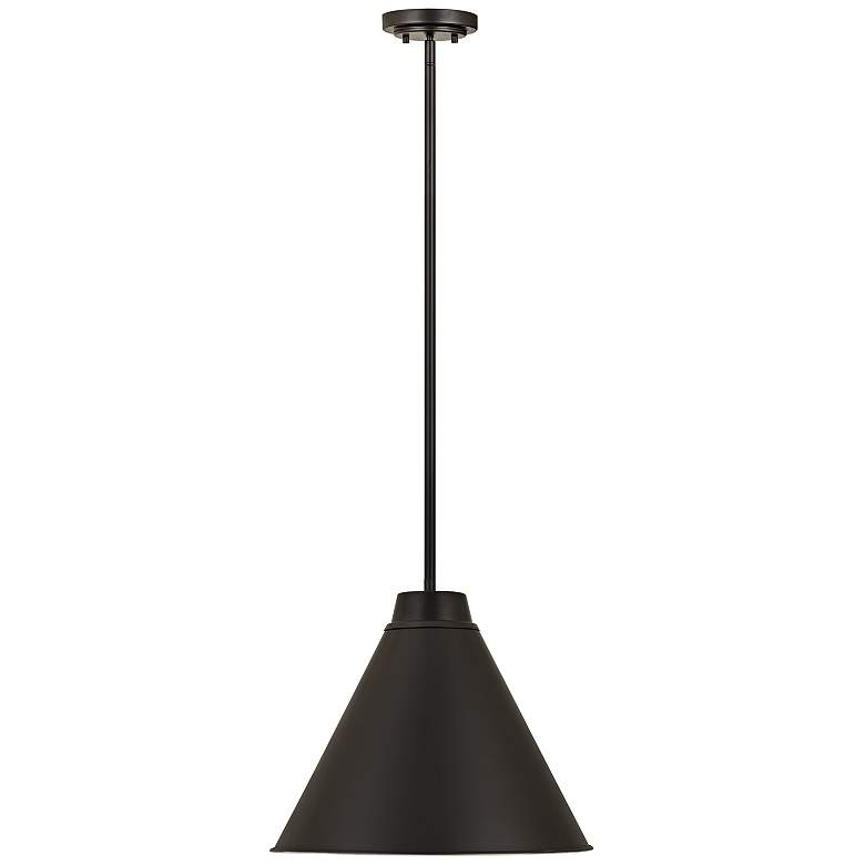 Image 5 Z-Lite Eaton 18" Wide Matte Black Cone Pendant Light more views