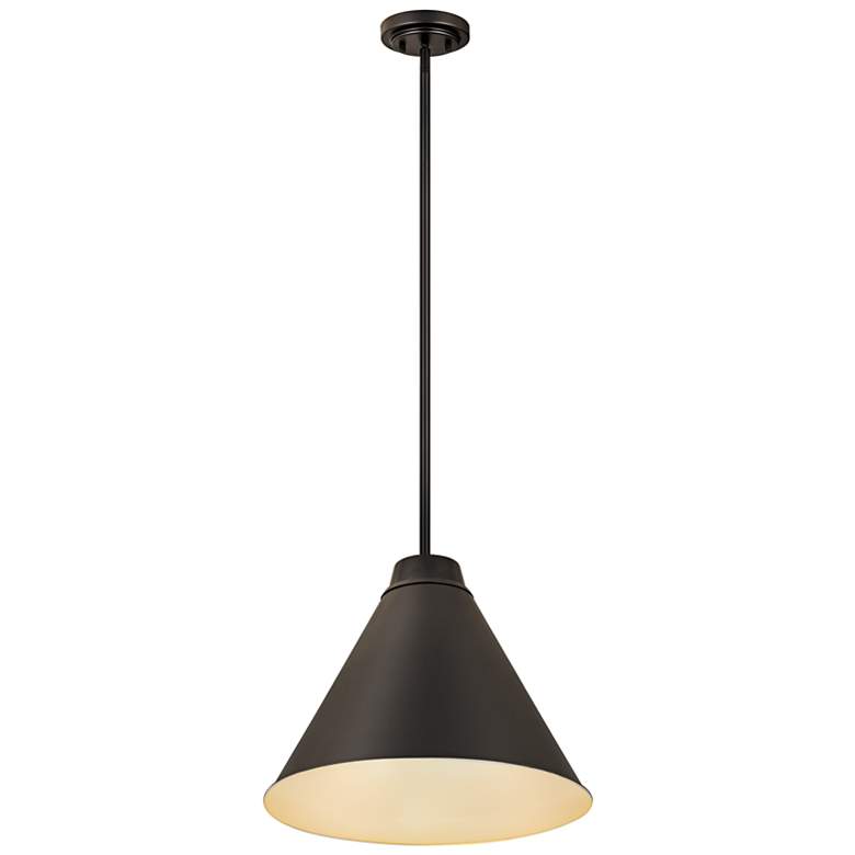 Image 6 Z-Lite Eaton 18" Wide Matte Black Cone Pendant Light more views
