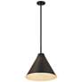6_Z-Lite Eaton 18" Wide Matte Black Cone Pendant Light more views