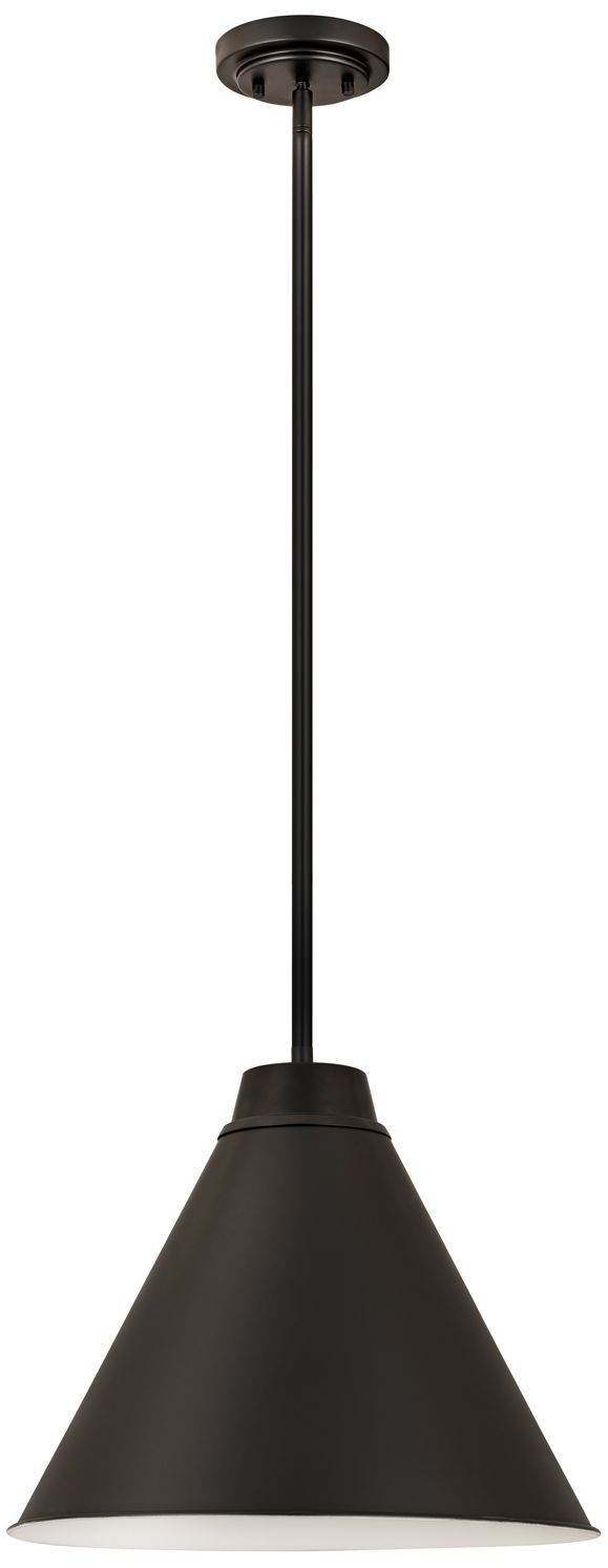 Z-Lite Eaton 18" Wide Matte Black Cone Pendant Light