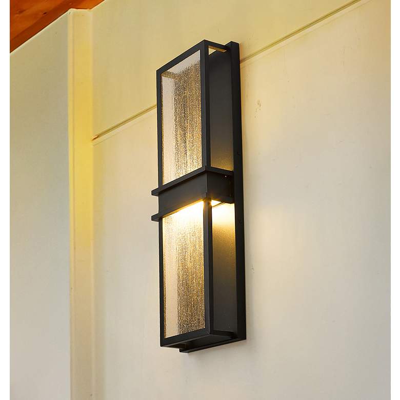 Image 2 Z-Lite Eclipse 24" High Black LED Outdoor Wall Light