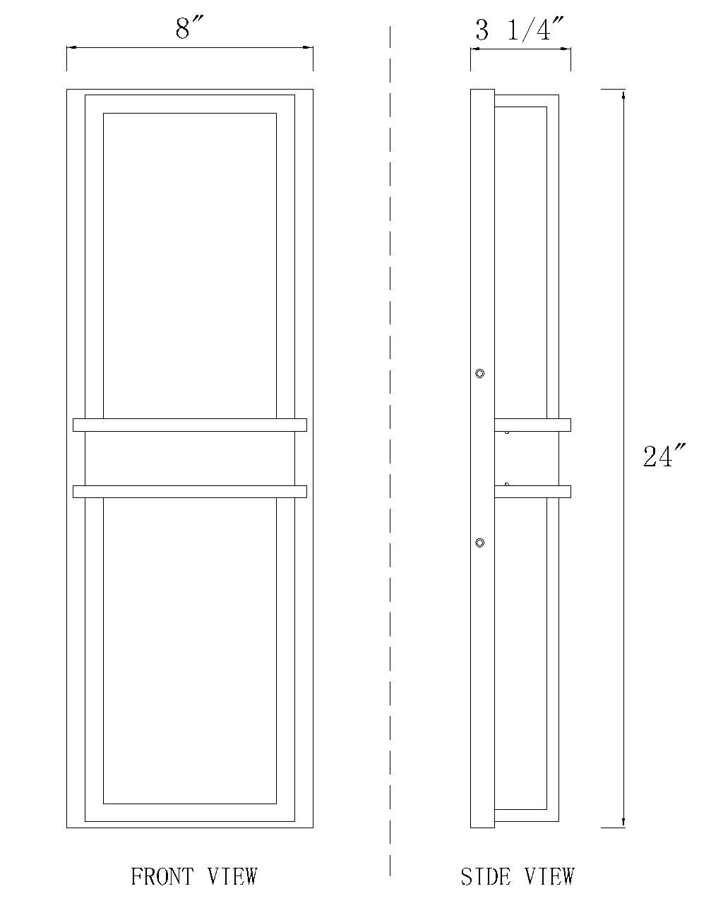 Z-Lite Eclipse 24" High Black LED Outdoor Wall Light in scene