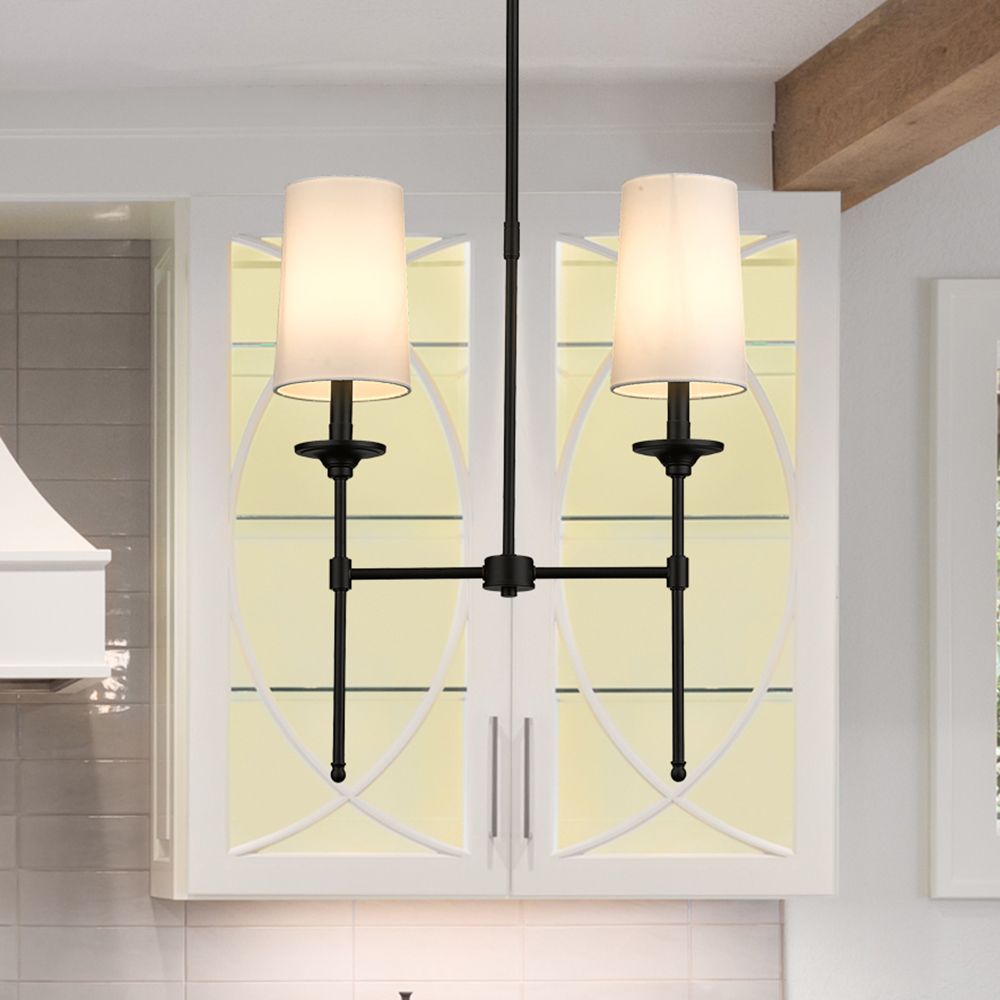Z-Lite Emily 19" Wide Matte Black 2-Light Linear Chandelier