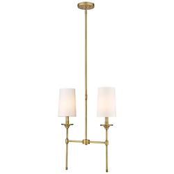 Z-Lite Emily 19" Wide Rubbed Brass 2-Light Linear Pendant