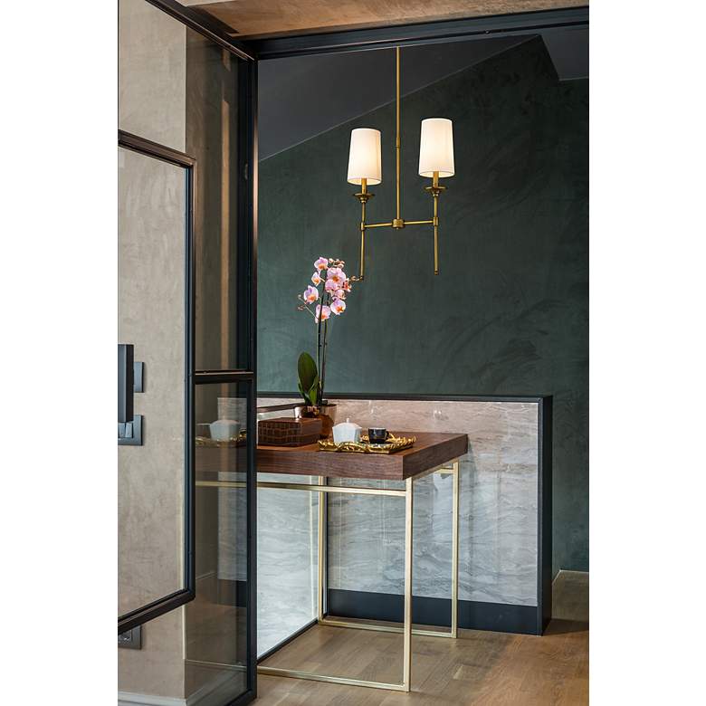 Image 3 Z-Lite Emily 19" Wide Rubbed Brass 2-Light Linear Pendant more views