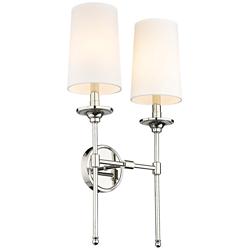 Z-Lite Emily 2 Light Wall Sconce in Polished Nickel