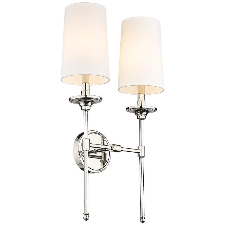 Image 3 Z-Lite Emily 2 Light Wall Sconce in Polished Nickel