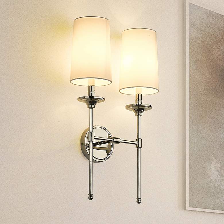 Image 2 Z-Lite Emily 2 Light Wall Sconce in Polished Nickel