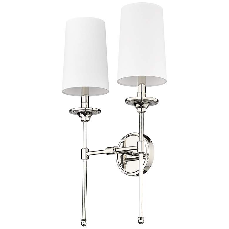 Image 7 Z-Lite Emily 2 Light Wall Sconce in Polished Nickel more views